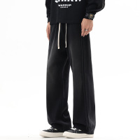 秋冬新款潮牌美式垂感水洗卫裤男宽松直筒高街运动休闲长裤男