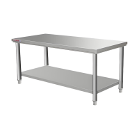 厨房用201#1.2mm不锈钢双层工作台/800*600*800mm