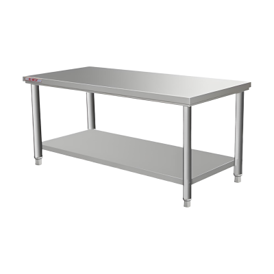 厨房用201#1.2mm不锈钢双层工作台/800*600*800mm