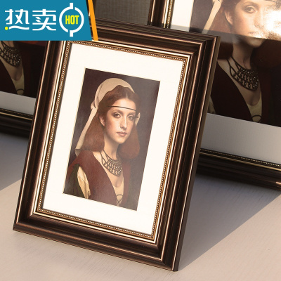 敬平创意北欧美式复古画框外框7 8k 10 12寸挂墙洗照片加相框横竖摆台 黑金色 其他尺寸[定制联系客服]