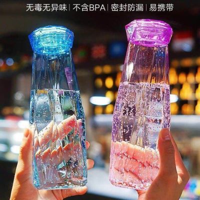 少女心钻石玻璃杯学生韩版网红创意杯男女办公室茶杯