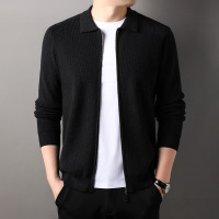 纯色针织衫开衫拉链男士外套秋季新款青年韩版商务针织衫