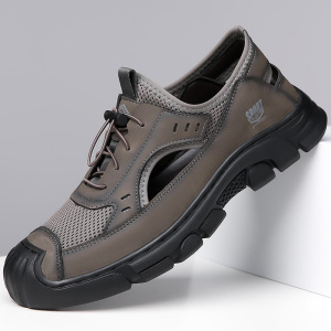 男士包头凉鞋男潮镂空网面洞洞鞋户外防滑轻便运动休闲透气沙滩鞋