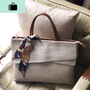 公文包女手提职业女士时尚气质牛皮大容量斜挎办公商务电脑包14寸NEW LAKE女士手提包