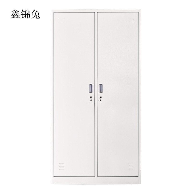鑫锦兔加厚二门钢制更衣柜员工柜铁皮职工储物柜带锁存包柜鞋柜