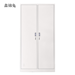 鑫锦兔加厚二门钢制更衣柜员工柜铁皮职工储物柜带锁存包柜鞋柜