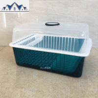 碗柜塑料厨房沥水碗架带盖碗筷餐具收纳盒放碗碟架滴水碗盘置物架 三维工匠