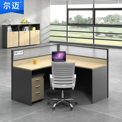 尔迈 屏风隔断办公桌椅组合 职员桌员工桌电脑桌办公桌组合卡位办公员工位 L型 单人位 标准