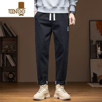 YANXU秋季新品宽松挺括版型抽绳休闲裤男式ins超火帅气百搭直筒长裤子
