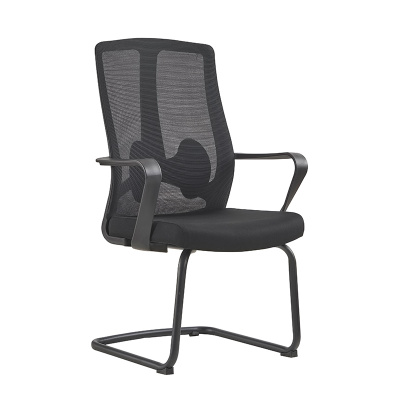 初嘉CJ-7032办公椅弓形椅电脑椅网布学习椅会客网椅 黑框