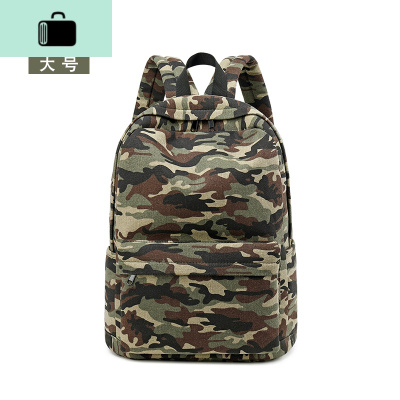 亲子双肩包帆布男女孩迷彩旅游轻便休闲儿童背包幼儿园小学生书包NEWLAKE陆军绿大号