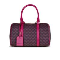 Emporio Armani玫红色黑色徽标印花女士手提包时尚简约百搭设计