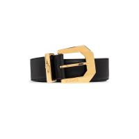 Versace/范思哲女款小牛皮金属扣腰带cm宽黑金色logo装饰腰链
