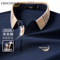 鳄鱼恤CROCODILE 男士撞色POLO衫秋冬款百搭休闲长袖翻领POLO