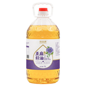 绿多源宁夏冷榨一级亚麻籽油5L/桶可生吃固原六盘山亚麻籽油