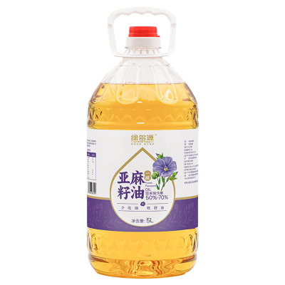 绿多源冷榨一级亚麻籽油5L