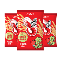 Calbee牌原味虾条(膨化食品)90g*3包