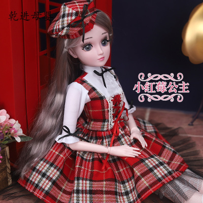 新品直营-会说话的芭比娃娃套装大号60厘米CM怡甜洋娃娃超大仿真小红莓公主眨眼版-60厘米超大娃娃无音乐