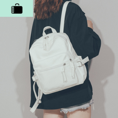 韩版软皮双肩包2020新款时尚百搭休闲简u皮女士背包旅行包书包NEW LAKE