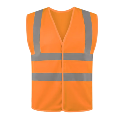 CMCBRIGHT 反光背心 粘扣式反光衣汽车交通安全警示马甲001005O 荧光橙 M