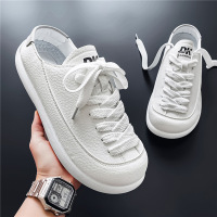 2026春季新款透气时尚丑萌小白鞋圆头百搭休闲懒人鞋大码舒适男鞋