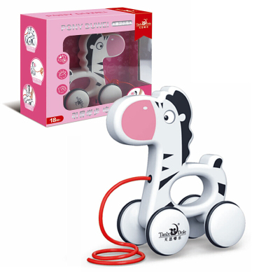 婴幼儿拖拉爬行玩具学步拖拖乐手拉动物车爬行学步车1-3岁男女小孩宝宝嘟卫小马