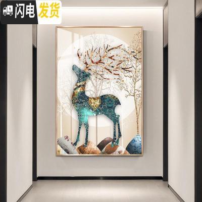 三维工匠5D钻石画2020年新款客厅满钻发财鹿麋鹿水晶di 异形钻满钻[110*160厘米]多加30钻量,送2套十字绣