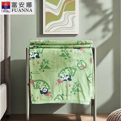 富安娜亲肤舒绒毯-竹韵四季通用毯 加大180*200cm