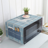 床头柜盖巾棉麻布艺盖布防水防油罩通用烤箱罩防尘罩微波炉罩 LU-04 防水.小双开门冰箱[150*60cm]