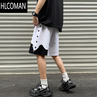 HLCOMAN假破洞短裤男夏天裤子设计感小众美式潮牌宽松大码休闲五分裤