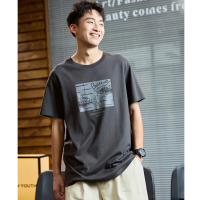 [1.5折价38元]唐狮夏季新款纯棉短袖T恤男潮前胸印花休闲打底半袖夏装