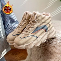 加绒厚底皮面运动鞋新款鞋百搭时尚轻便防滑软底老爹鞋_998