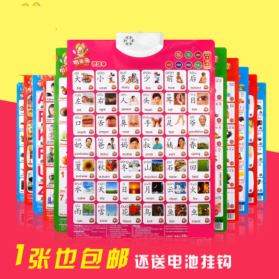 婴幼儿童早教发声挂图发音认知卡拼音有声挂图宝宝看图识字认字母学英语