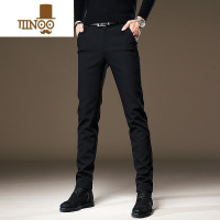YANXU夏季冰丝轻薄高端韩版西裤男垂感商务修身弹力黑色休闲裤男潮牌