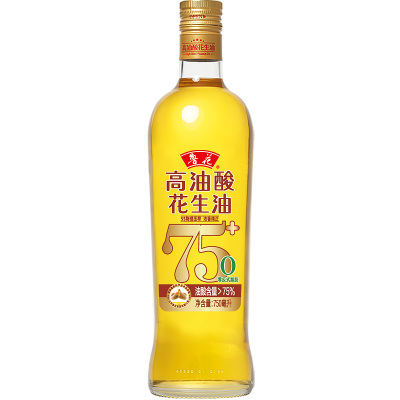 鲁花高油酸花生油750ml食用油5S物理压榨