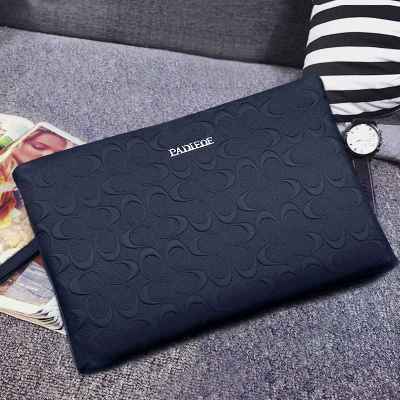 男士手包真皮男包手包大容量潮牌信封包男手拿包男士手拿包真皮软皮男式手包男士钱包PB160874L蓝色