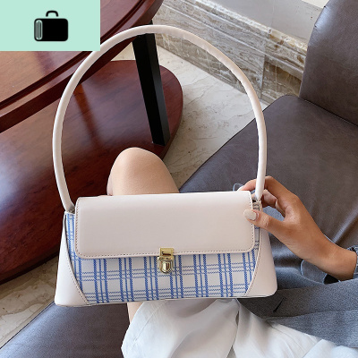 夏季ins斜挎小包包女2020流行新款潮百搭时尚质感格子单肩腋下包NEW LAKE女士单肩包