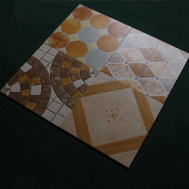 仿古瓷砖菱形格子地板砖400x400阳台厨房卫生间庭院室外防滑地砖壹德