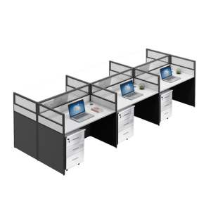 慧采云办公家具办公桌椅组合职员屏风办公桌电脑桌椅套装六人位工位员工桌 六人位（含柜）