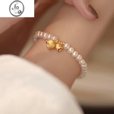 JiMi淡水珍珠手链女生款夏铃兰花小众设计轻奢高级感精致显白新款