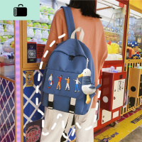 ins防水书包女帆布韩版学院风学生百搭双肩包女古着感少女背包女NEW LAKE