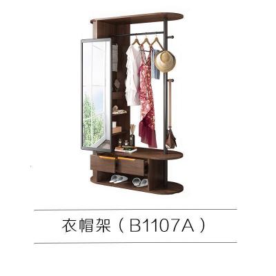 森美人北欧卧室衣架落地挂衣架现代简约衣帽架客厅多功能简易带镜子鞋柜