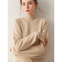 加厚半高领山羊绒针织衫女气质百搭打底衫宽松显瘦保暖内搭毛衣