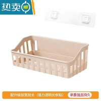 敬平浴室卫生间置物架免打孔厕所洗漱台洗手间墙上壁挂式洗澡收纳篮子 加厚棕色2个(含毛巾杆)浴室置物架