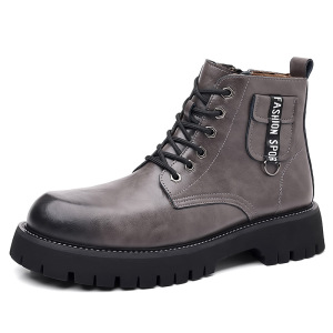 马丁靴男秋冬季英伦风切尔西靴复古男士加绒男皮鞋高帮牛皮工装靴