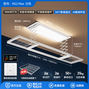 邦先生隐形电动晾衣架M22max氛围灯照明晒篮晾被杆