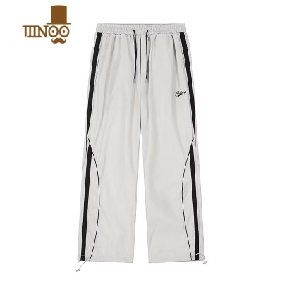 YANXU黑鸡SSS 美式复古嵌条结构速干运动裤男女宽松直筒百搭休闲长裤潮