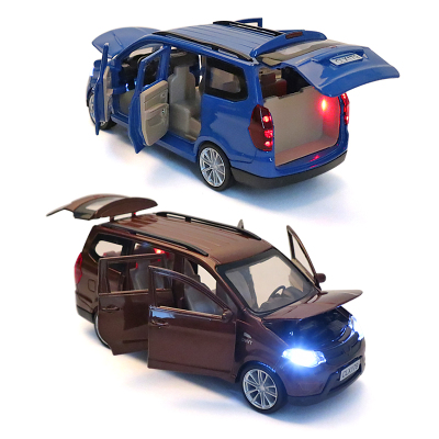 柳州汽车面包车玩具运输载大货车运输卡车合金车模轻卡货车模型面包车蓝+面包车棕