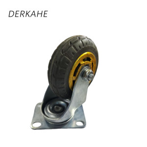 DERKAHE 中型手推车橡胶轮 φ125×32(5寸) 万向款 个