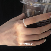 925纯银圆珠波浪简约戒指女指环细款小众感尾戒关节戒网红送女朋友老婆情人节七夕生日礼物